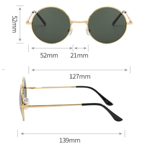Black Gray Sunglasses - Round Frame